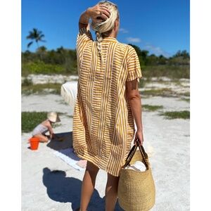 Emerson Fry Yellow Striped Swim Coverup